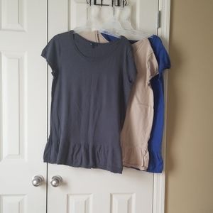 3 light weight short sleeve sweaters